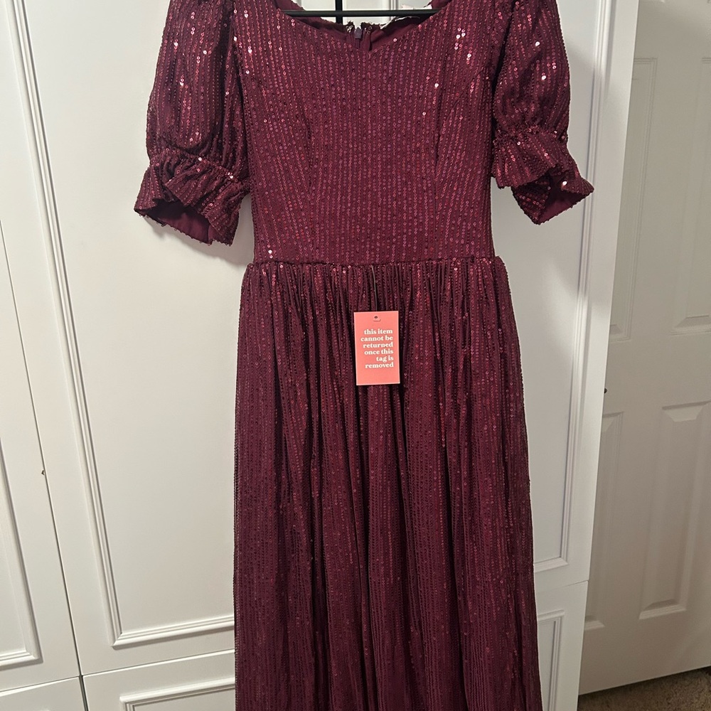 Ivy City Co Burgundy Sequin Dress